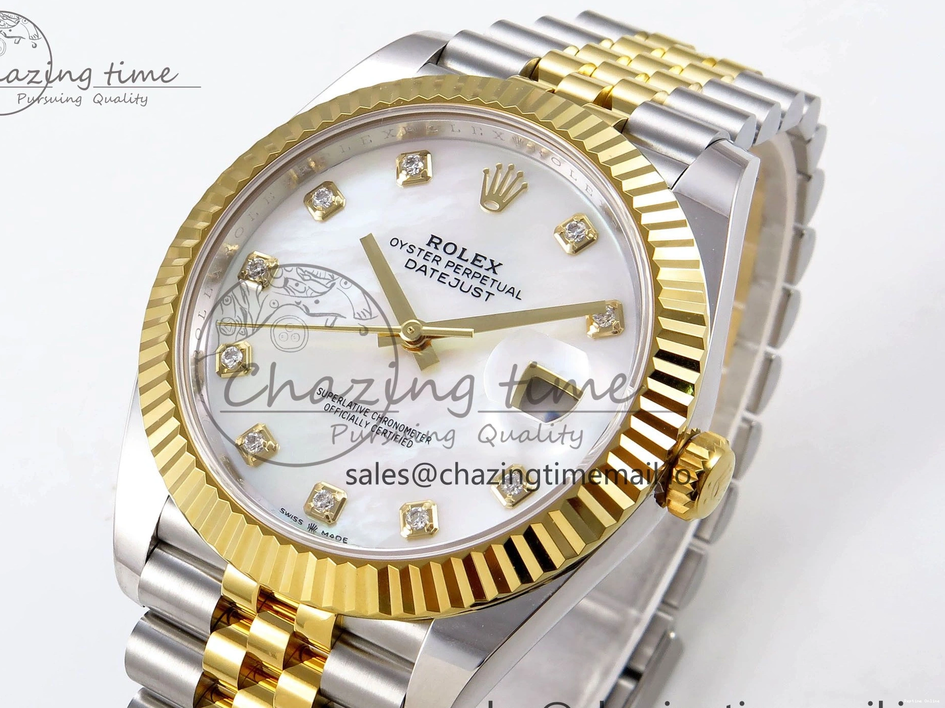 0108 EyeCatching DateJust 41 SS YG ARF 1:1 Best Edition 904L Steel White MOP Dial on Jubilee Bracelet SH3235 (Gain Weight) 1222